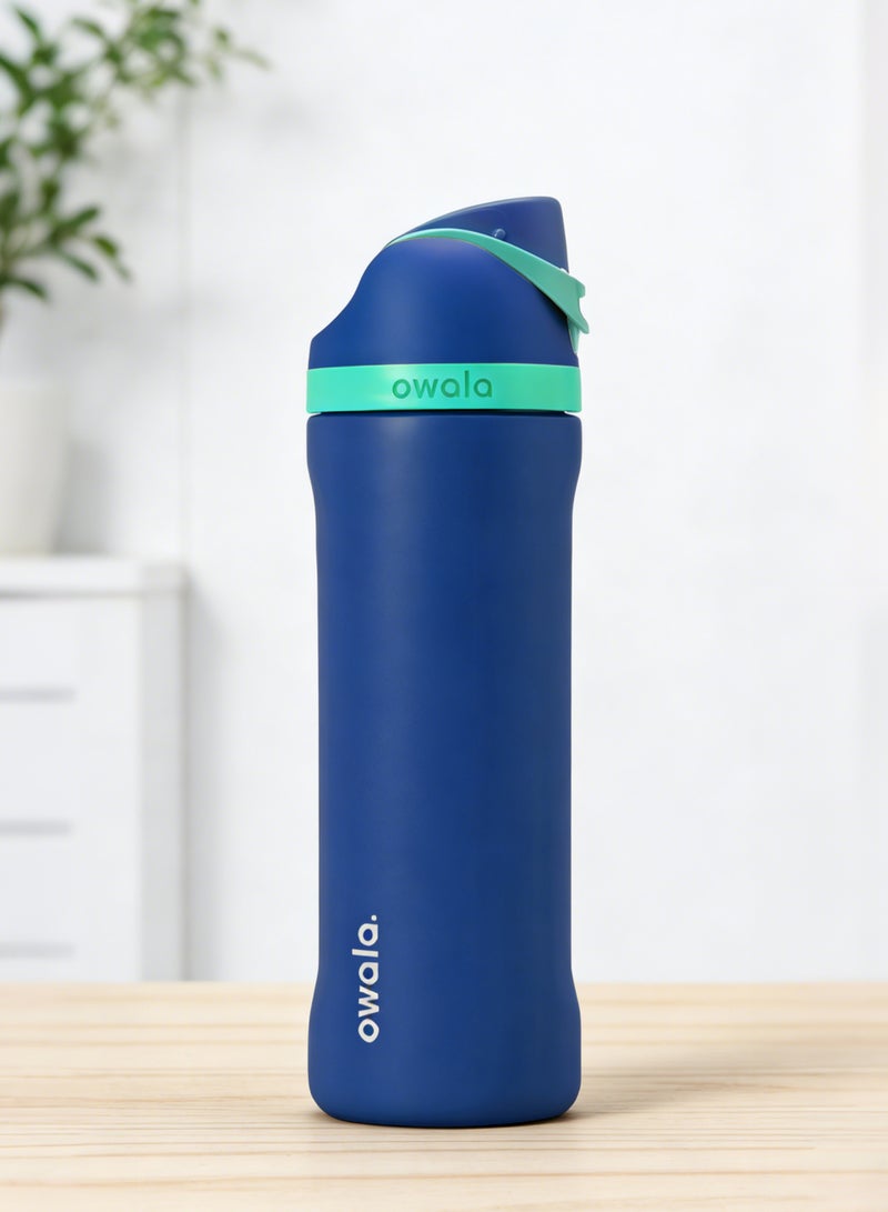 Owala FreeSip Insulated Stainless Steel Water Bottle, Blue, 24oz – For Sports, Travel & School - Image 1